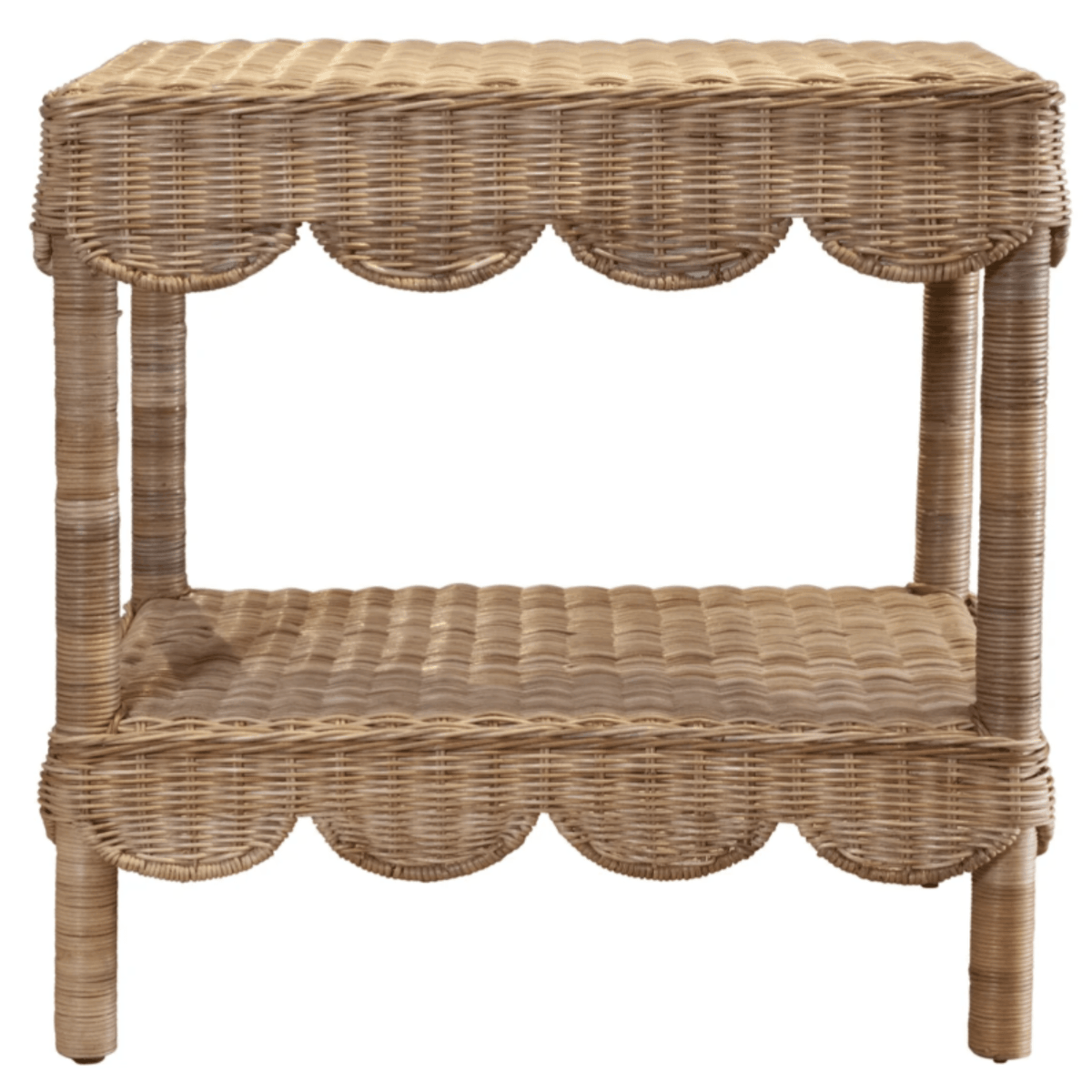25 Scalloped Woven Coco Side Table