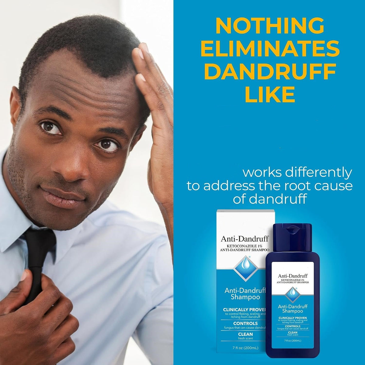Anti-Dandruff Shampoo with 1% Ketoconazole – Fresh Scent, 7 fl oz