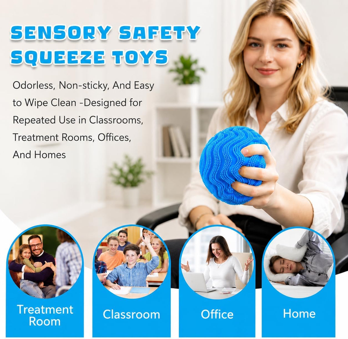 Fuzzy Plush Stress Ball – Soft Squeeze Fidget Toy