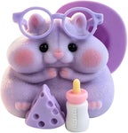 Handmade Silicone Hamster Squishy Toy – Slow Rise Fidget with Cute Accessories