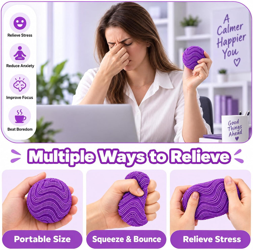 Fuzzy Plush Stress Ball – Soft Squeeze Fidget Toy