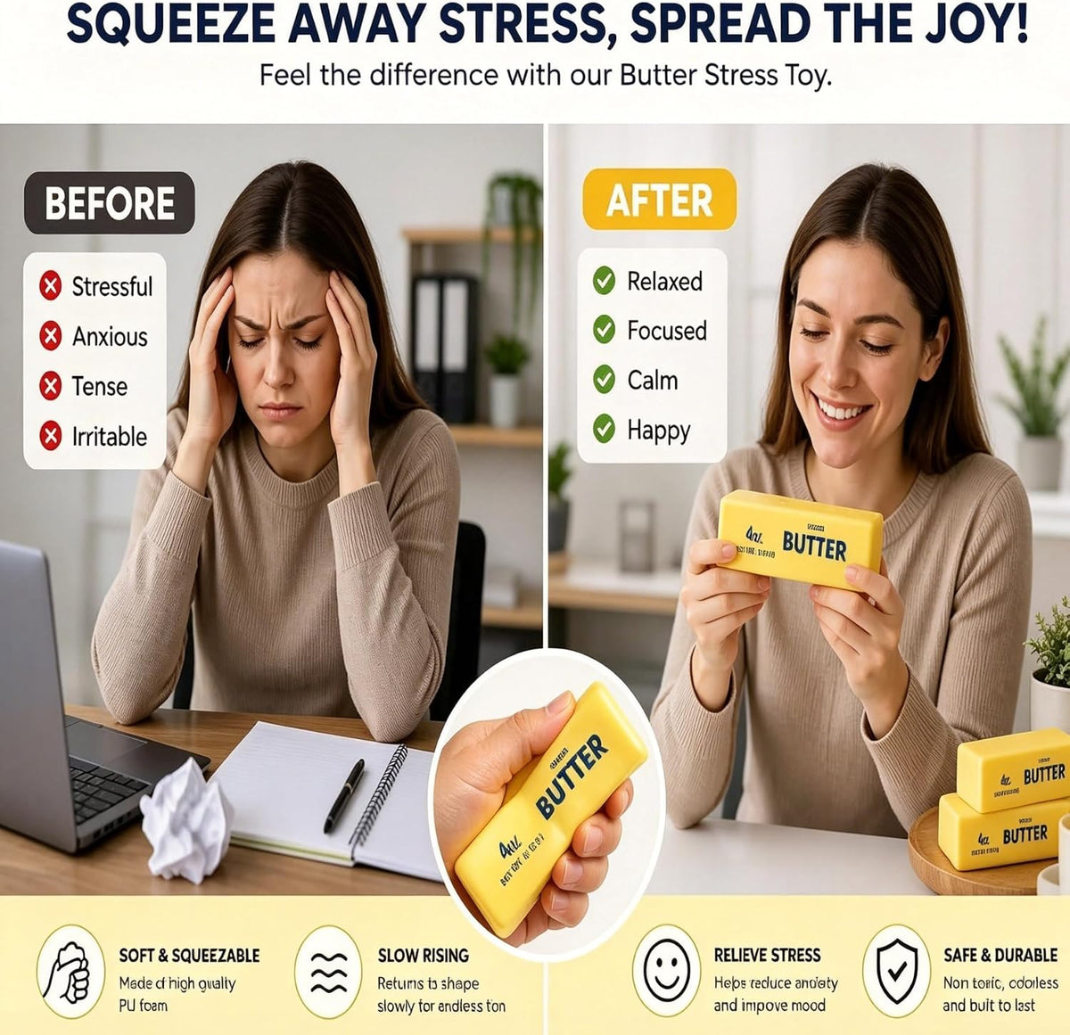 Fuzzy Plush Stress Ball – Soft Squeeze Fidget Toy