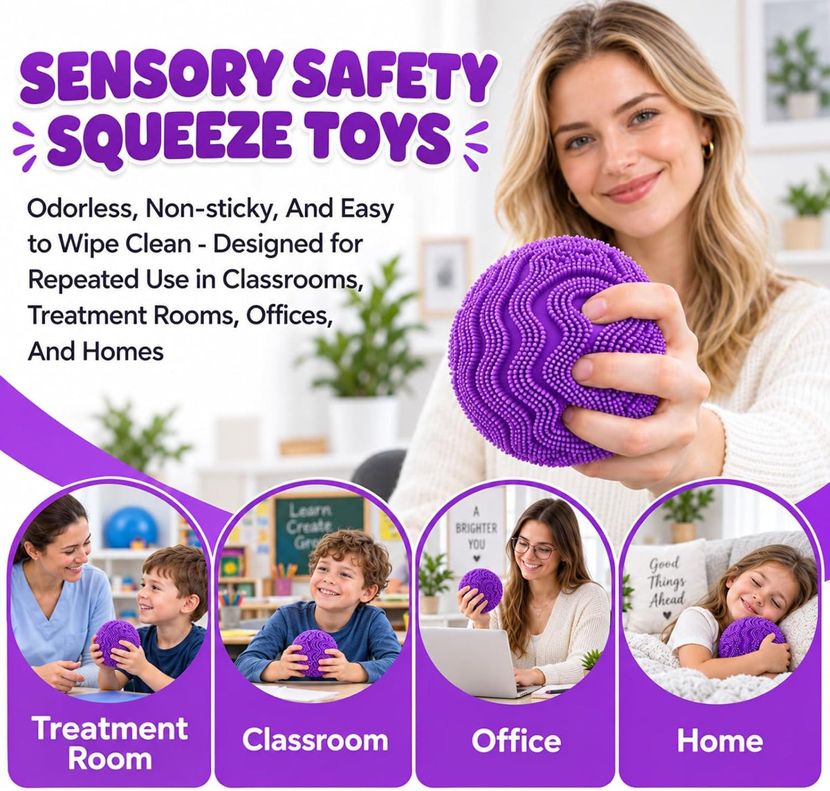Fuzzy Plush Stress Ball – Soft Squeeze Fidget Toy