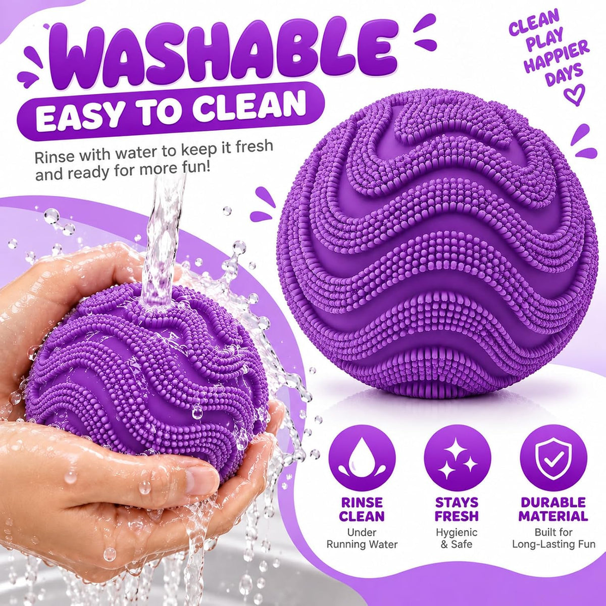 Fuzzy Plush Stress Ball – Soft Squeeze Fidget Toy
