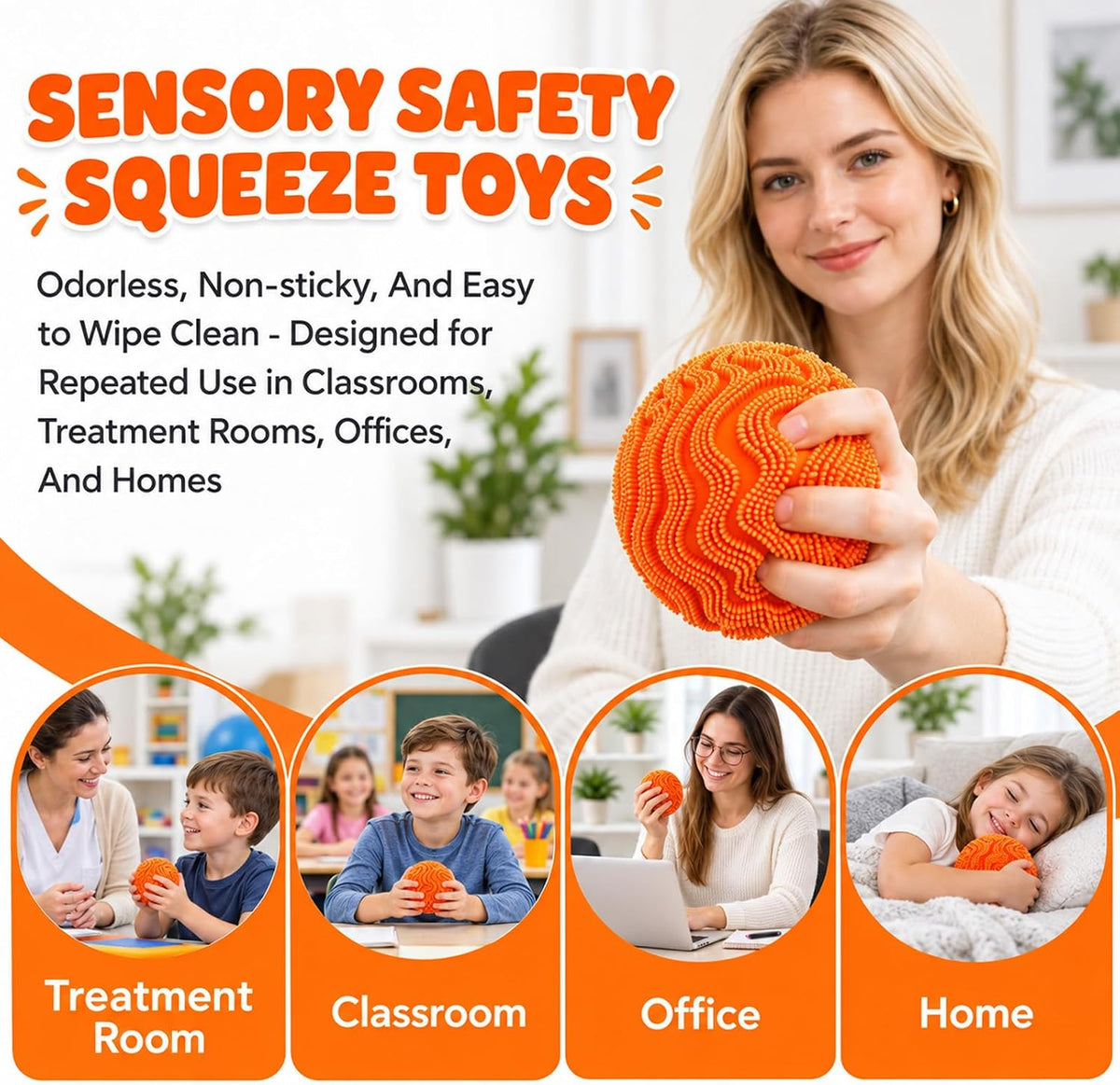 Fuzzy Plush Stress Ball – Soft Squeeze Fidget Toy