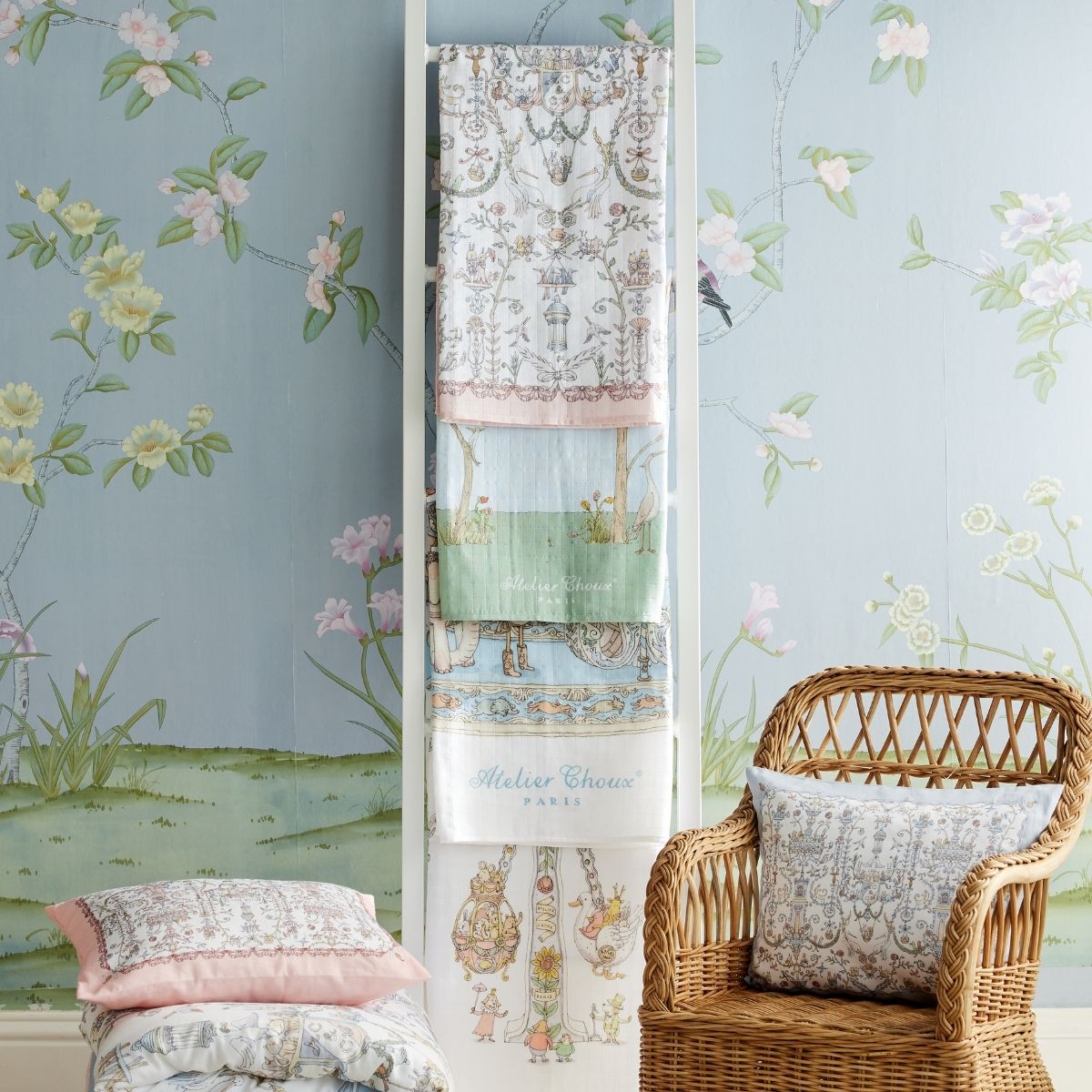 Atelier Choux Carré – Blue Carousel Swaddle