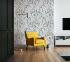 Abstract Twin Faces Wall Mural