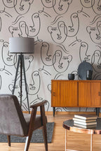 Abstract Twin Faces Wall Mural