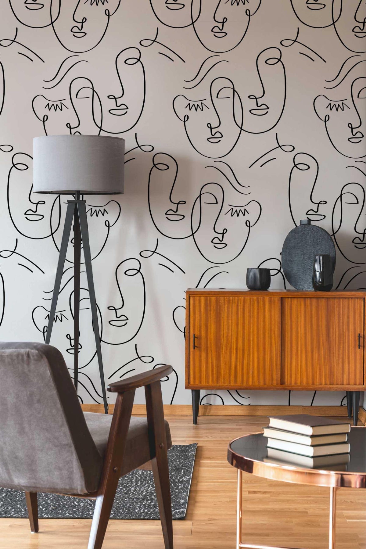 Abstract Twin Faces Wall Mural