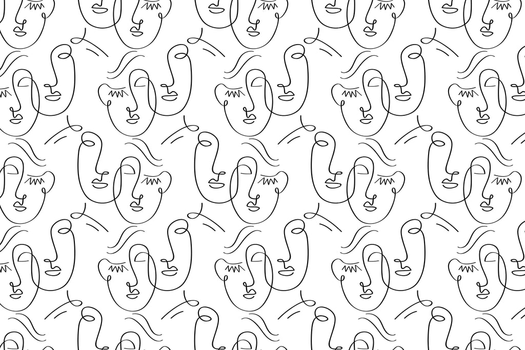 Abstract Twin Faces Wall Mural