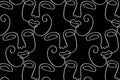 Black Abstract Faces 2 Wall Mural