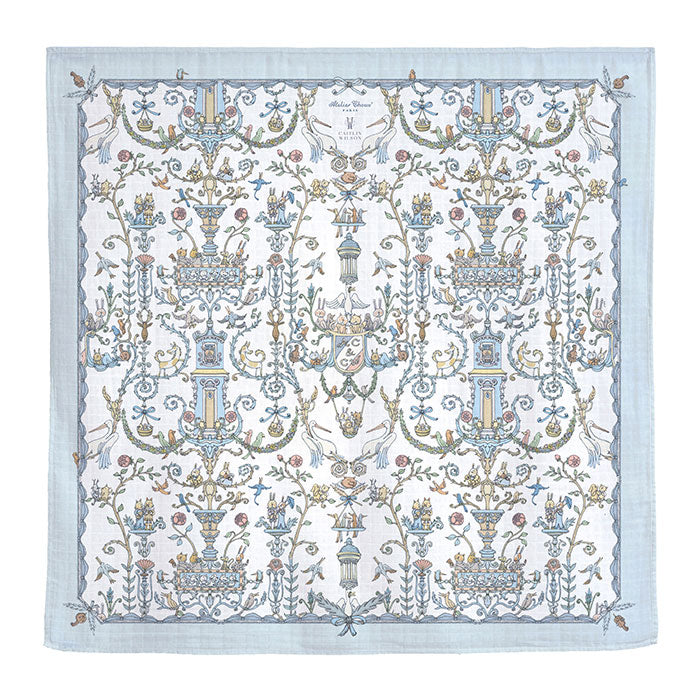 Carré Toile de Jouy Blue - Atelier Choux x Caitlin Wilson Swaddle