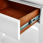 Harlow 1-Drawer Ming Style Side Table in White Pearl