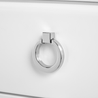 Harlow 1-Drawer Ming Style Side Table in White Pearl