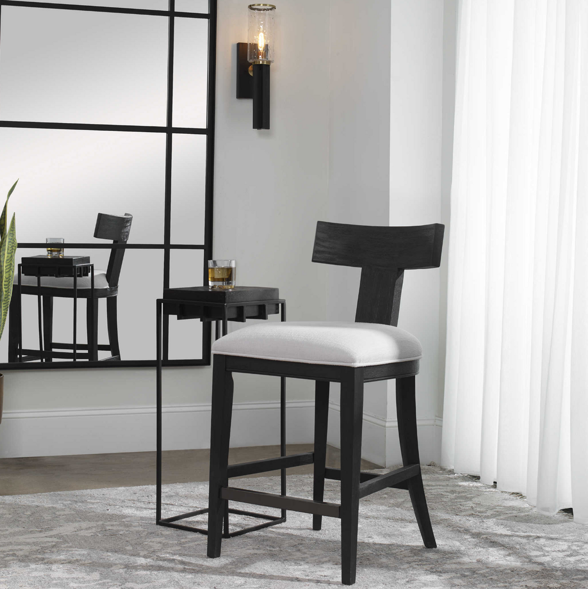 Charcoal Idris Counter Stool