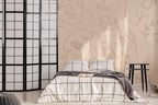 Tan Abstract Faces Wall Mural