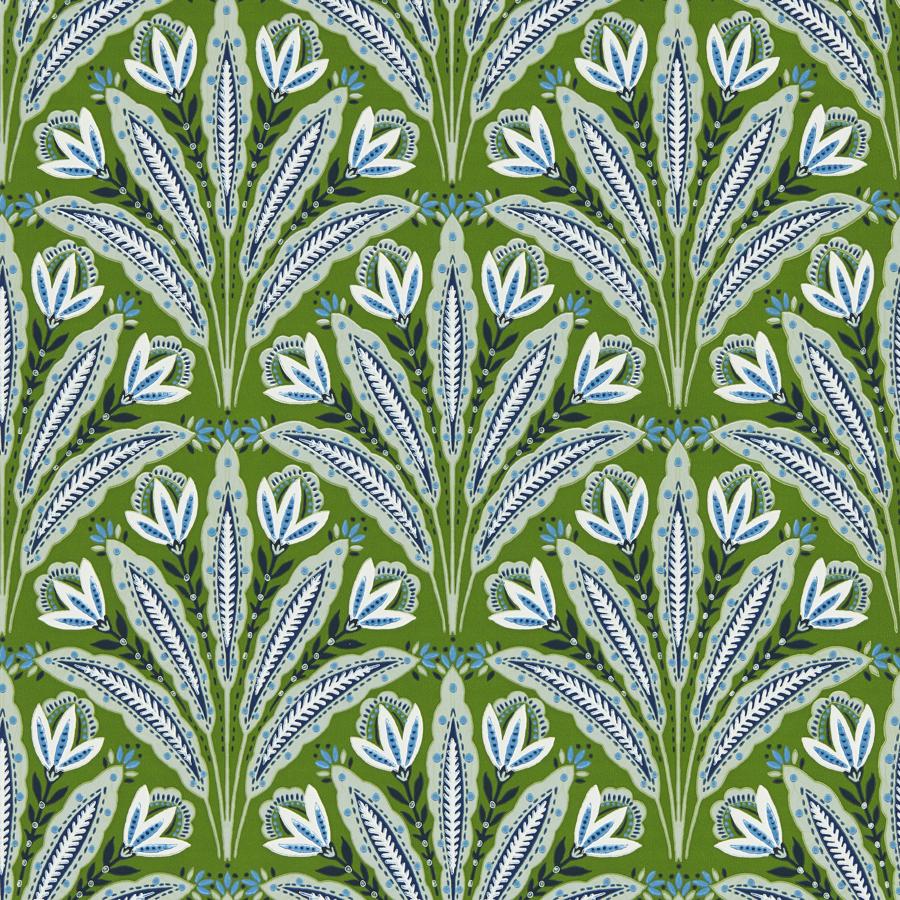W0193/01 | Attingham, Blue Botanical - Clarke And Clarke Wallpaper