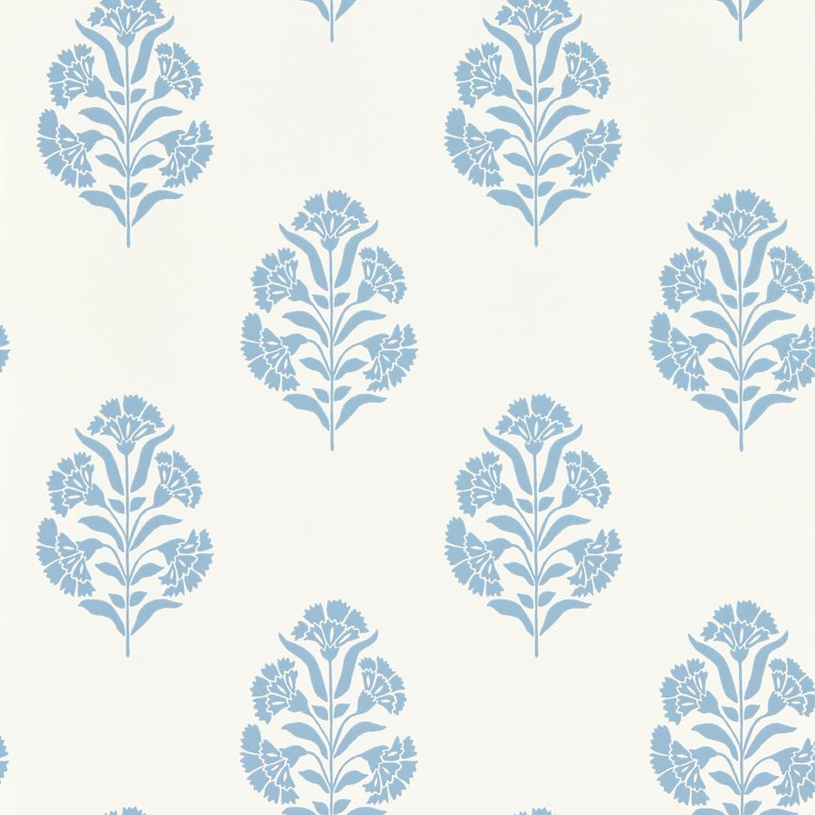 W0199/02 | Standen, Blue Botanical - Clarke And Clarke Wallpaper