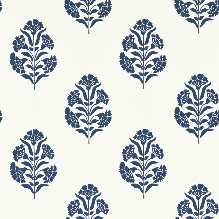 W0199/03 | Standen, Blue Botanical - Clarke And Clarke Wallpaper