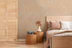White Gold Abstract Twin Faces Wall Mural
