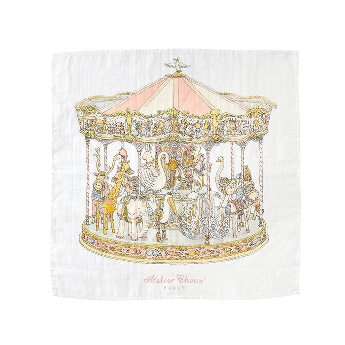 Atelier Choux Carré – Pink Carousel Swaddle