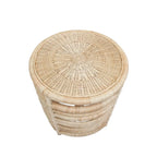 Harvested Rattan Wicker Nautical Inspired Round Side Table