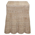 Harvested Rattan Scalloped Square Side Table