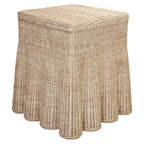 Harvested Rattan Scalloped Square Side Table